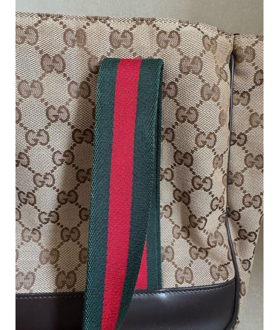 GUCCI Бежевая тканевая дорожная/спортивная сумка, фото 6