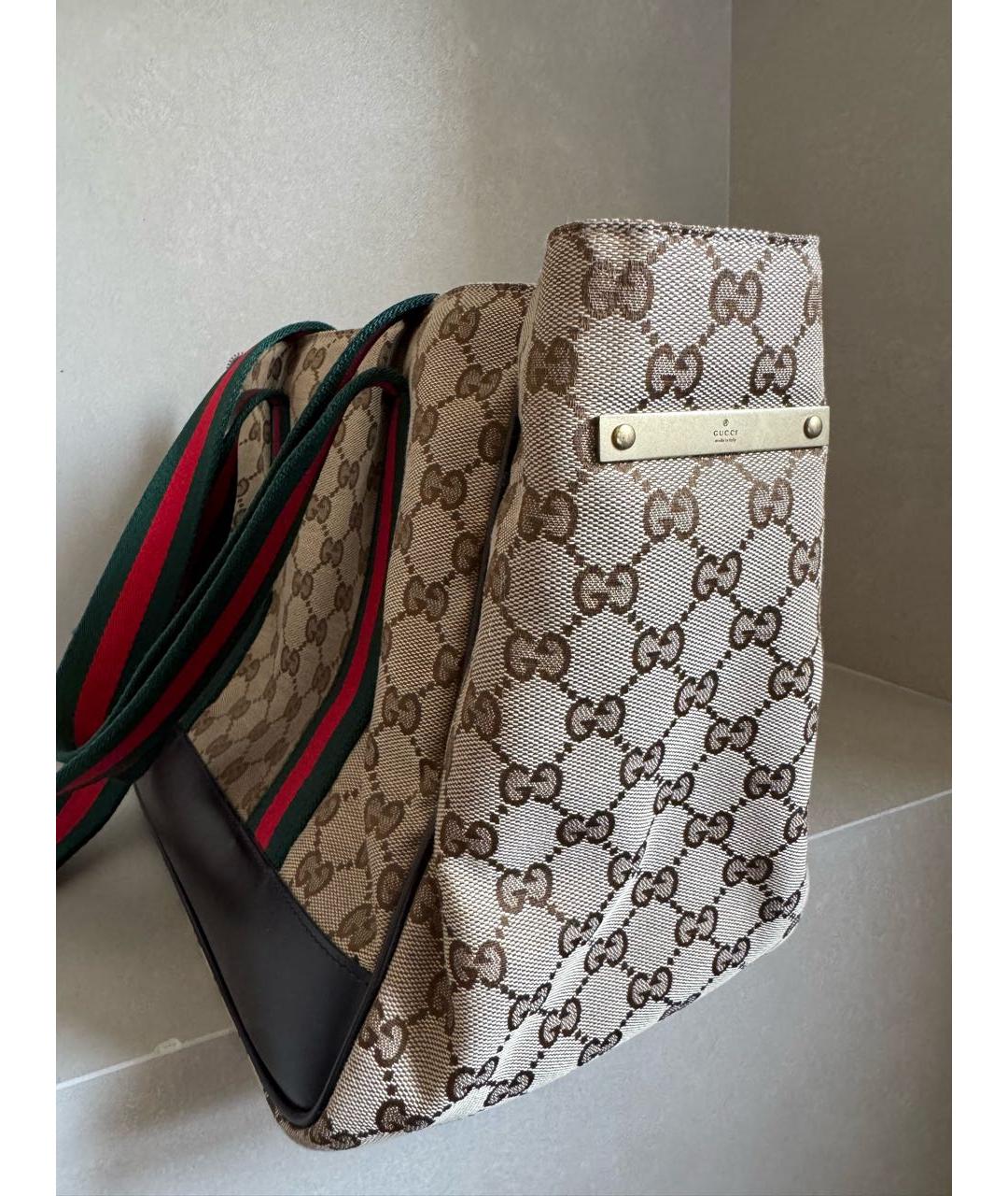 GUCCI Бежевая тканевая дорожная/спортивная сумка, фото 2