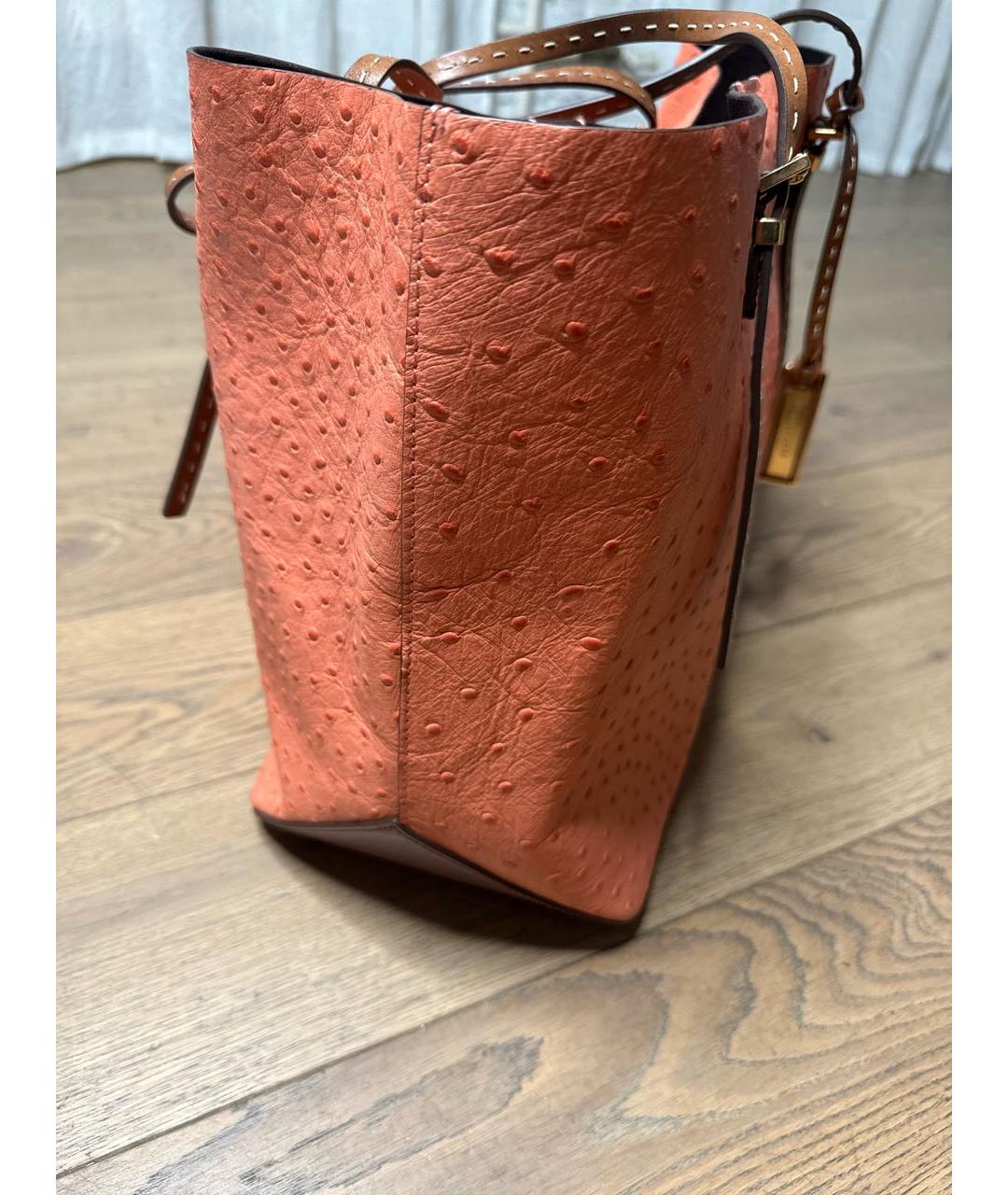 MICHAEL KORS Коралловая кожаная сумка тоут, фото 2