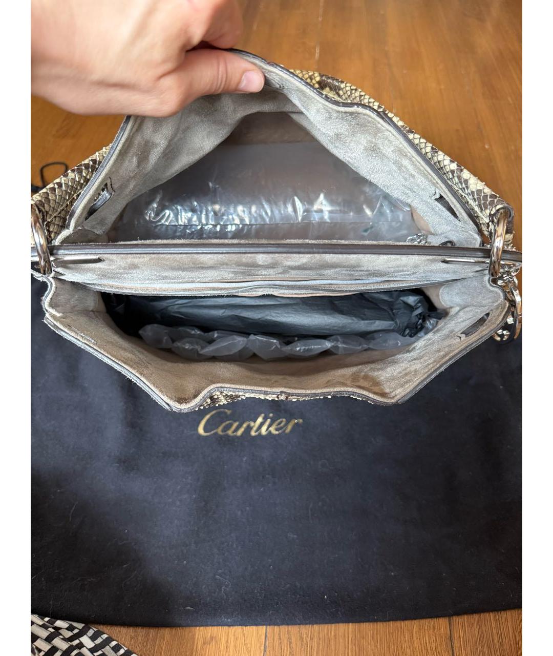 CARTIER Антрацитовая кожаная сумка с короткими ручками, фото 4