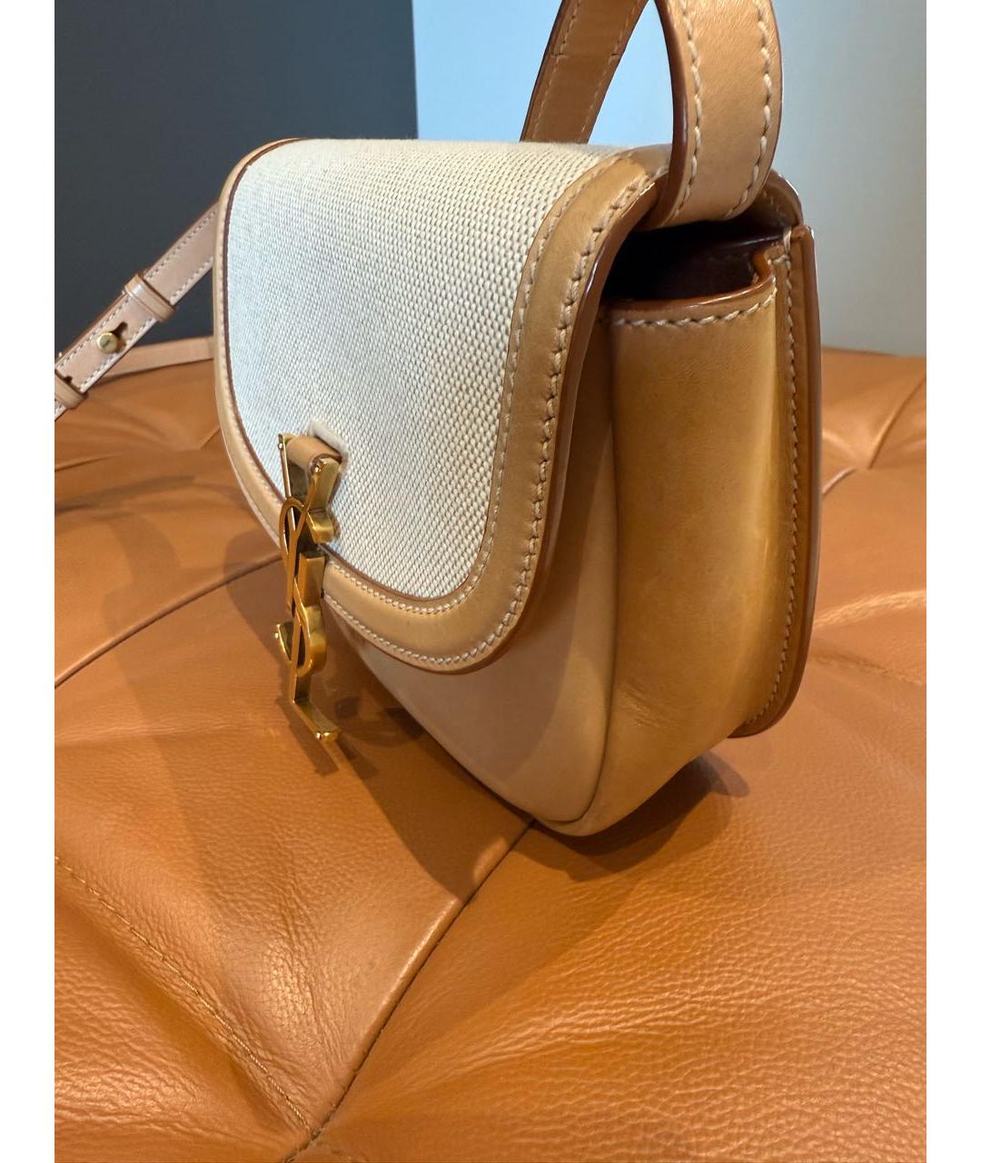 SAINT LAURENT Коричневая кожаная сумка через плечо, фото 2