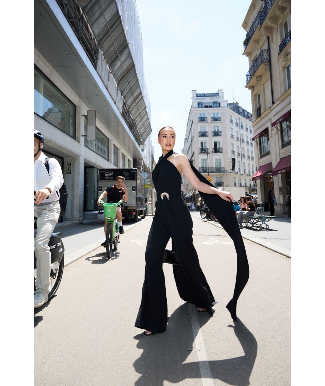 ELIE SAAB Черный вискозный комбинезон, фото 8