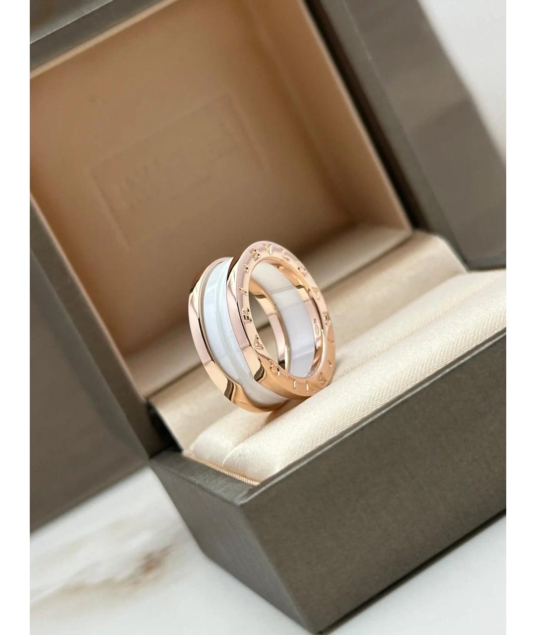 BVLGARI Белое кольцо из розового золота, фото 2