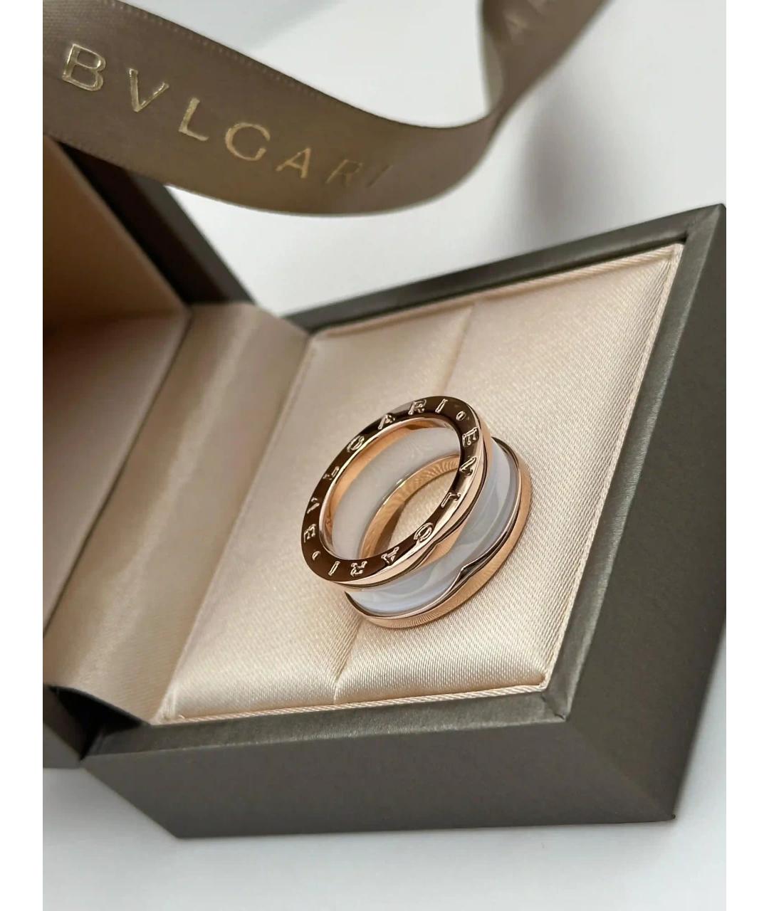 BVLGARI Белое кольцо из розового золота, фото 4