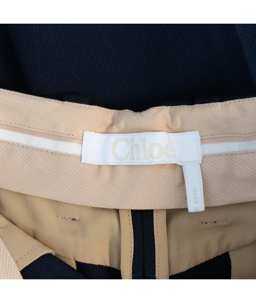 CHLOE Темно-синие полиэстеровые брюки широкие, фото 6