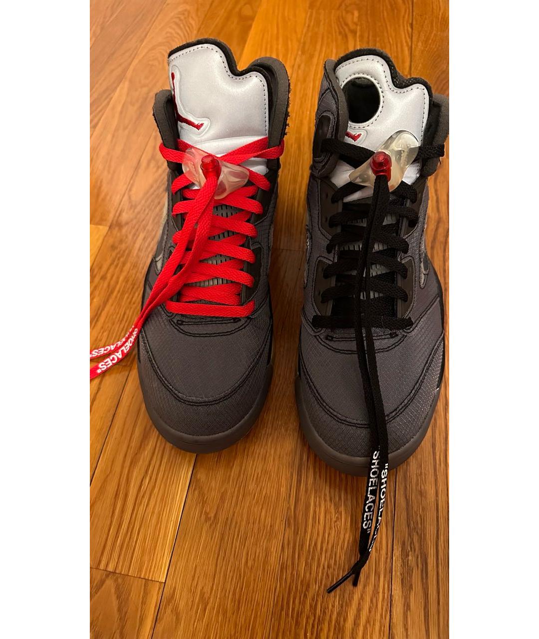 NIKE X OFF-WHITE Черные текстильные высокие кроссовки / кеды, фото 3