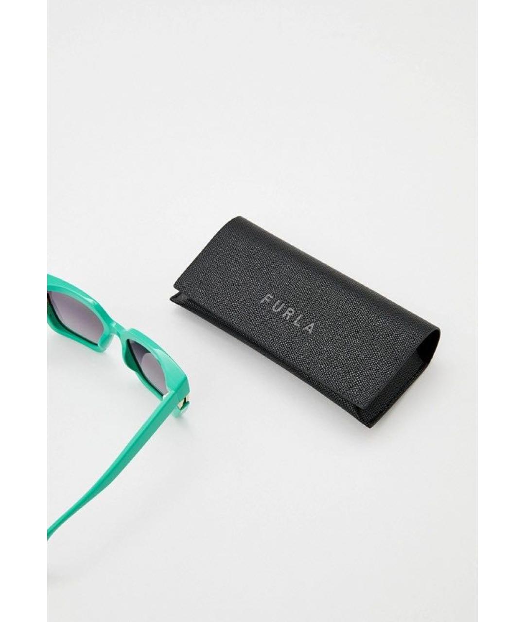 FURLA Зеленые пластиковые солнцезащитные очки, фото 4