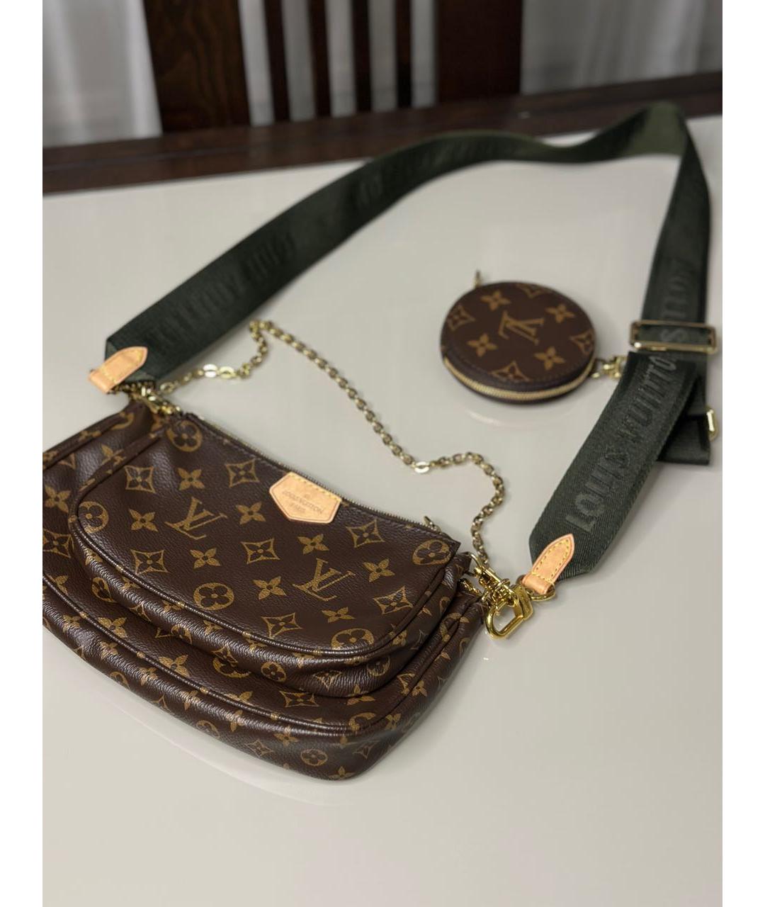 LOUIS VUITTON Коричневая кожаная сумка через плечо, фото 2