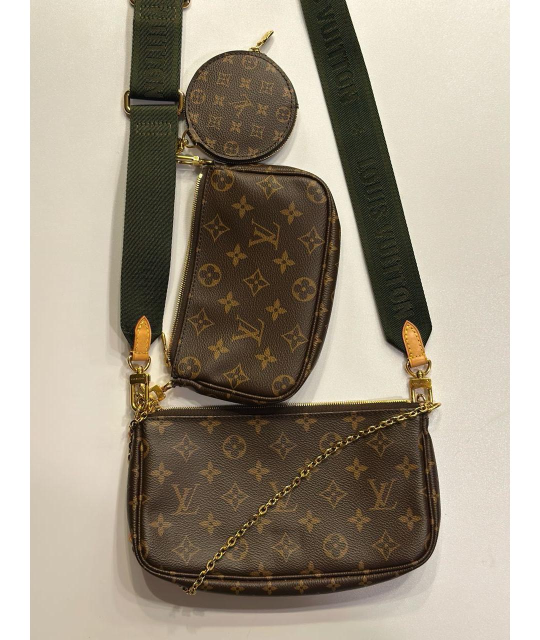 LOUIS VUITTON Коричневая кожаная сумка через плечо, фото 3