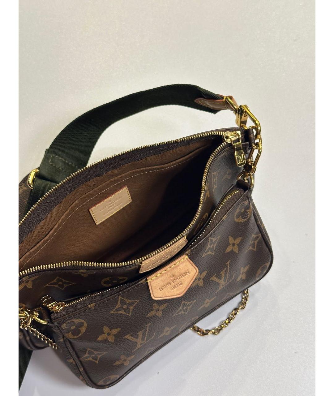 LOUIS VUITTON Коричневая кожаная сумка через плечо, фото 4