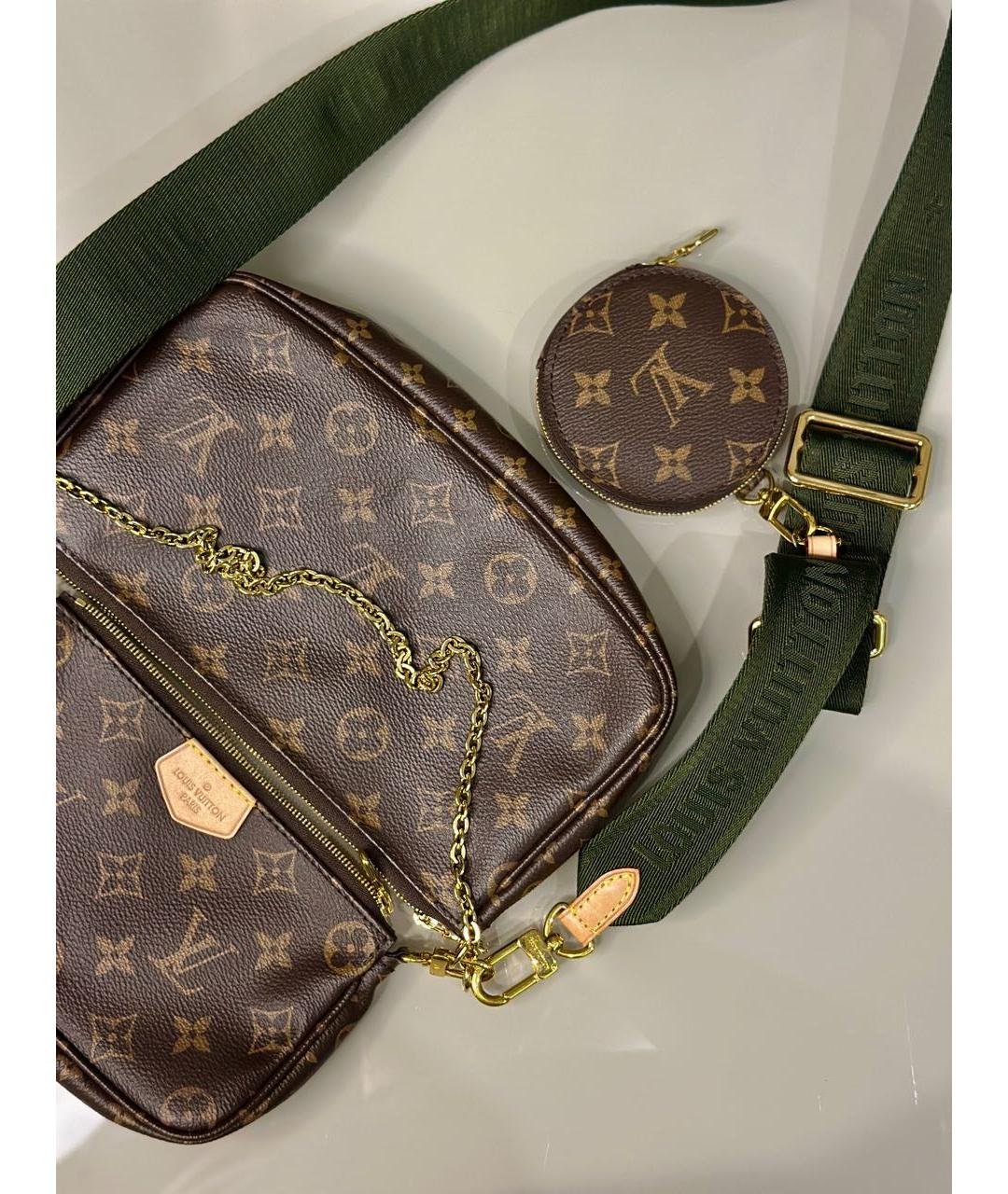 LOUIS VUITTON Коричневая кожаная сумка через плечо, фото 5