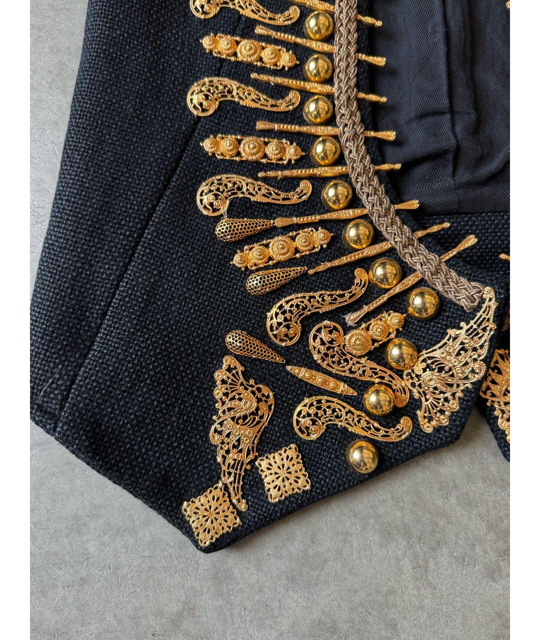 BALMAIN Черная вискозная жилетка, фото 2