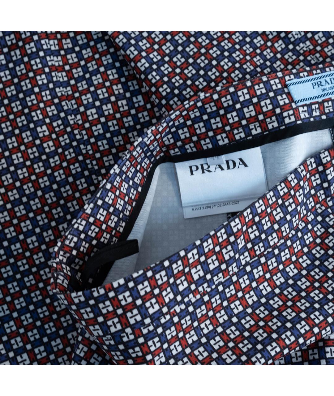 PRADA Мульти полиэстеровые брюки узкие, фото 4