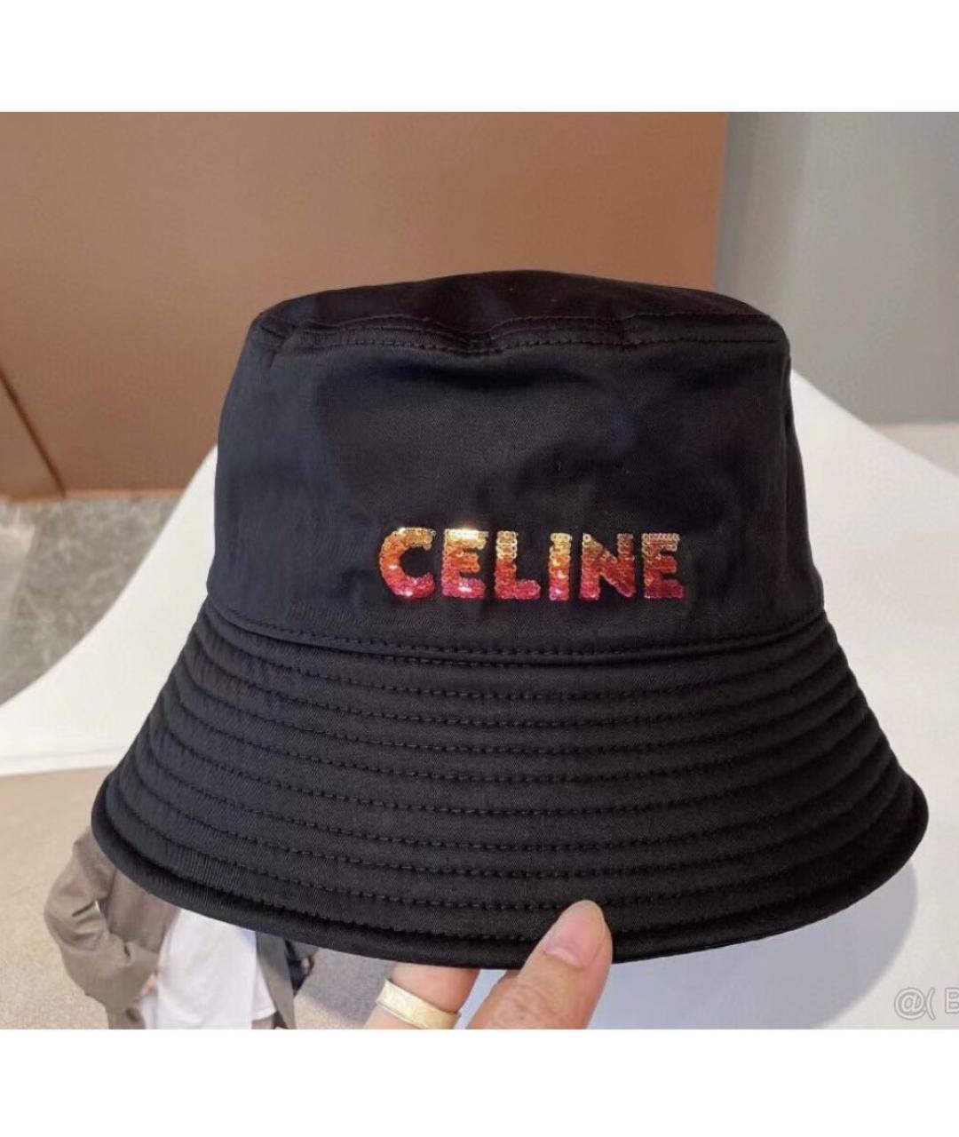 CELINE Черная хлопковая панама, фото 2