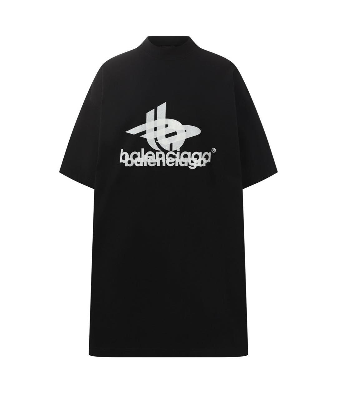 BALENCIAGA Черная хлопковая футболка, фото 1