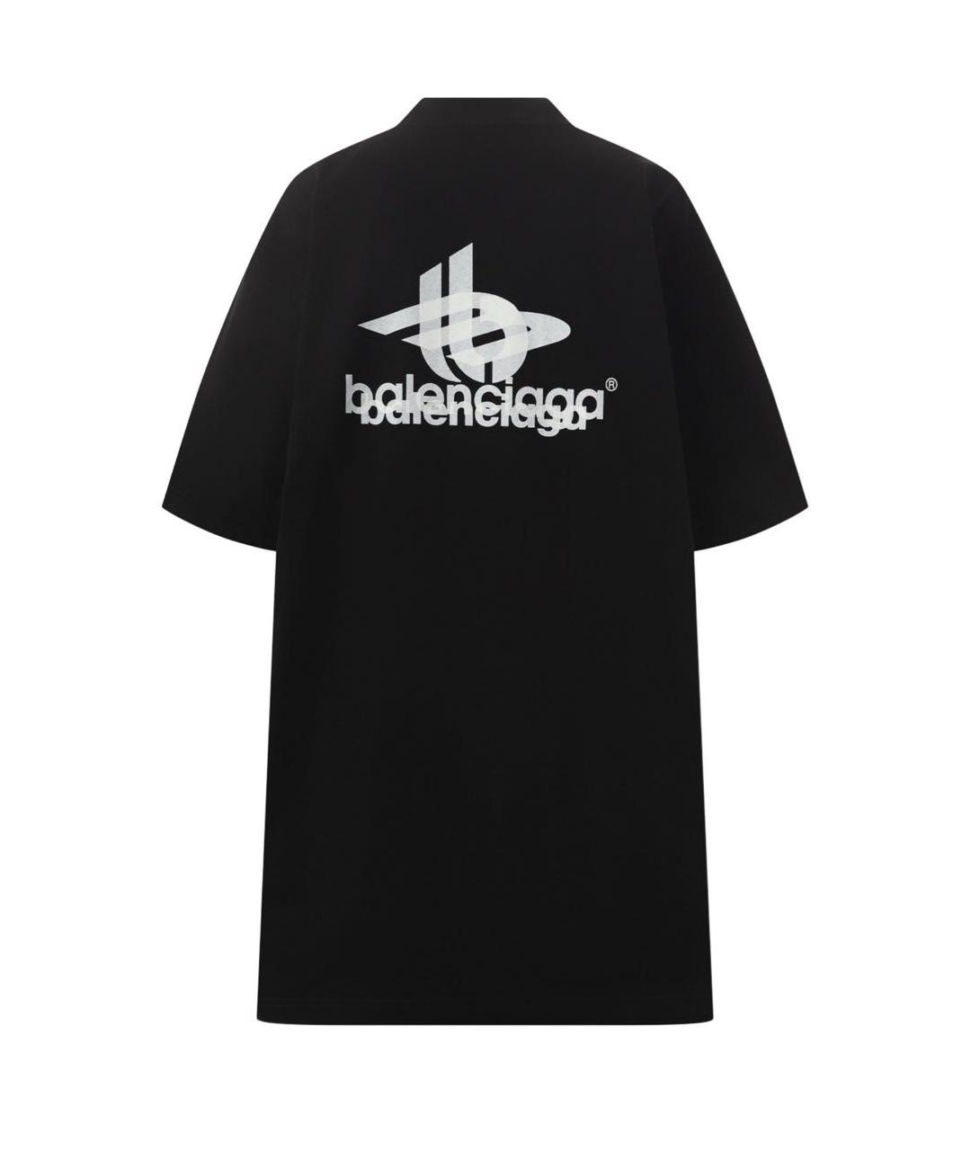 BALENCIAGA Черная хлопковая футболка, фото 2