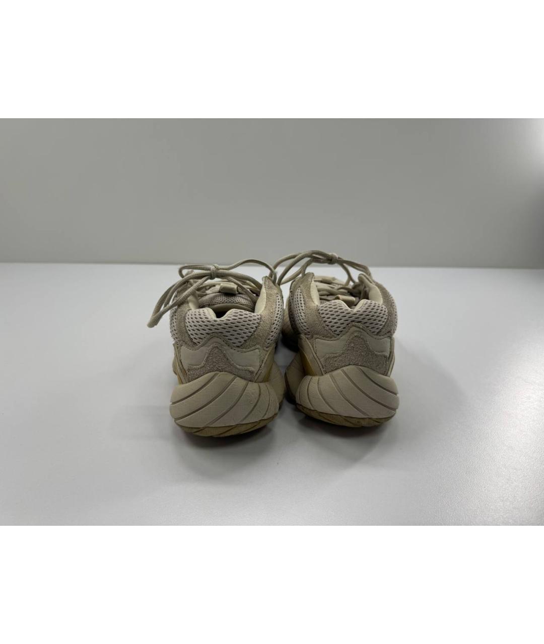 ADIDAS YEEZY Бежевые замшевые высокие кроссовки / кеды, фото 4