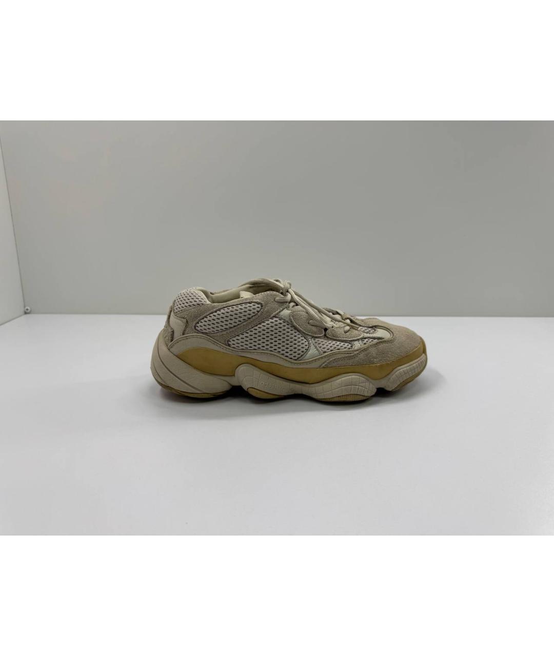 ADIDAS YEEZY Бежевые замшевые высокие кроссовки / кеды, фото 7