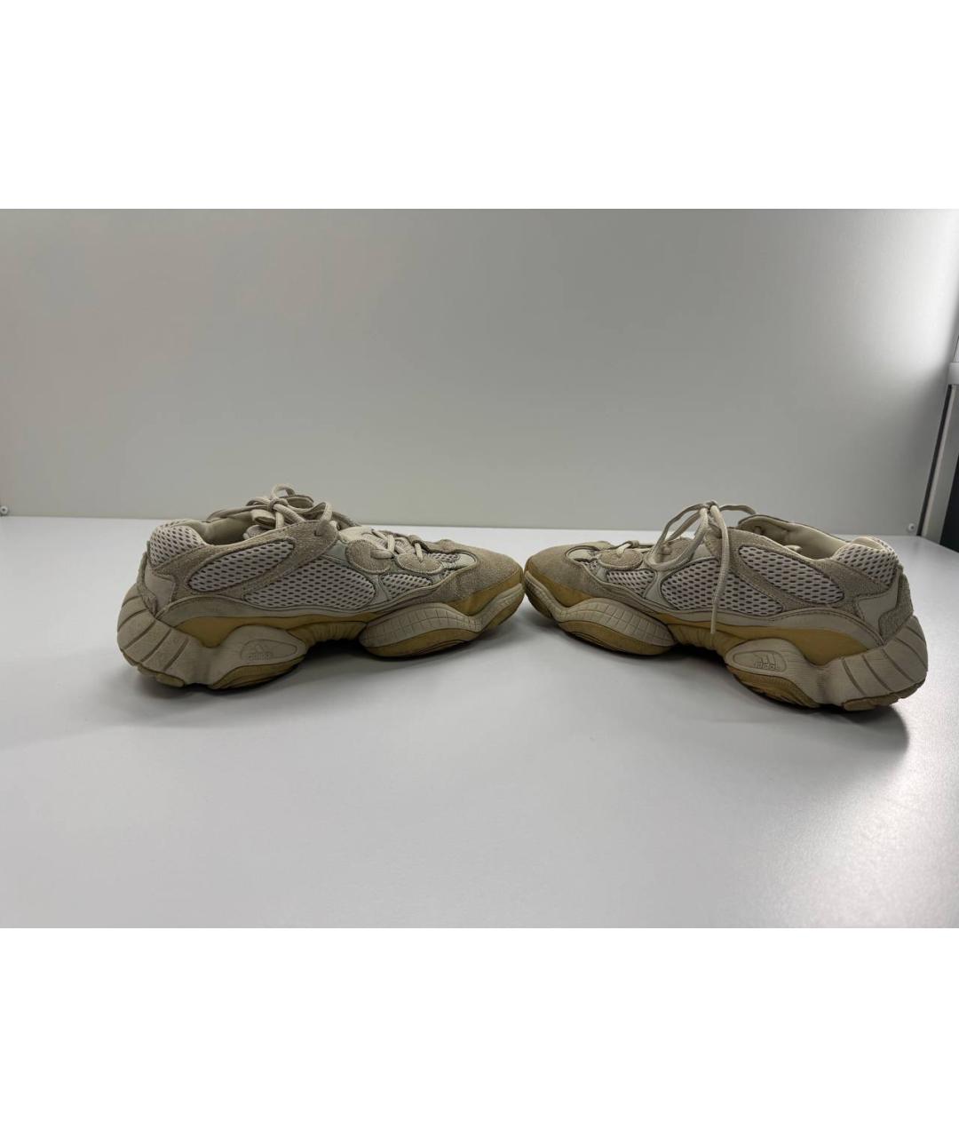 ADIDAS YEEZY Бежевые замшевые высокие кроссовки / кеды, фото 5