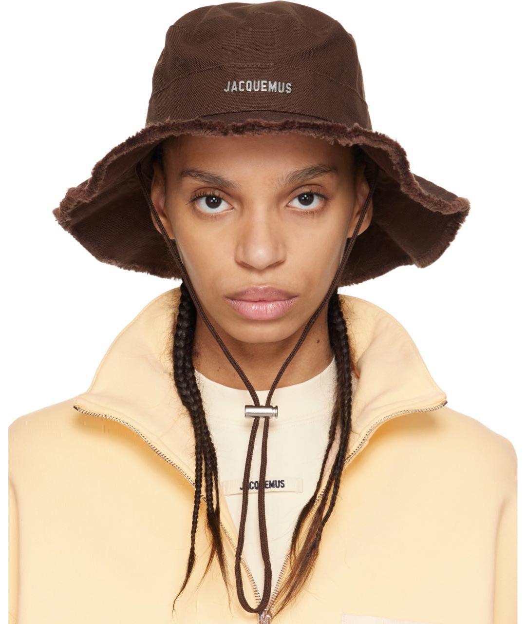 JACQUEMUS Коричневая хлопковая панама, фото 2