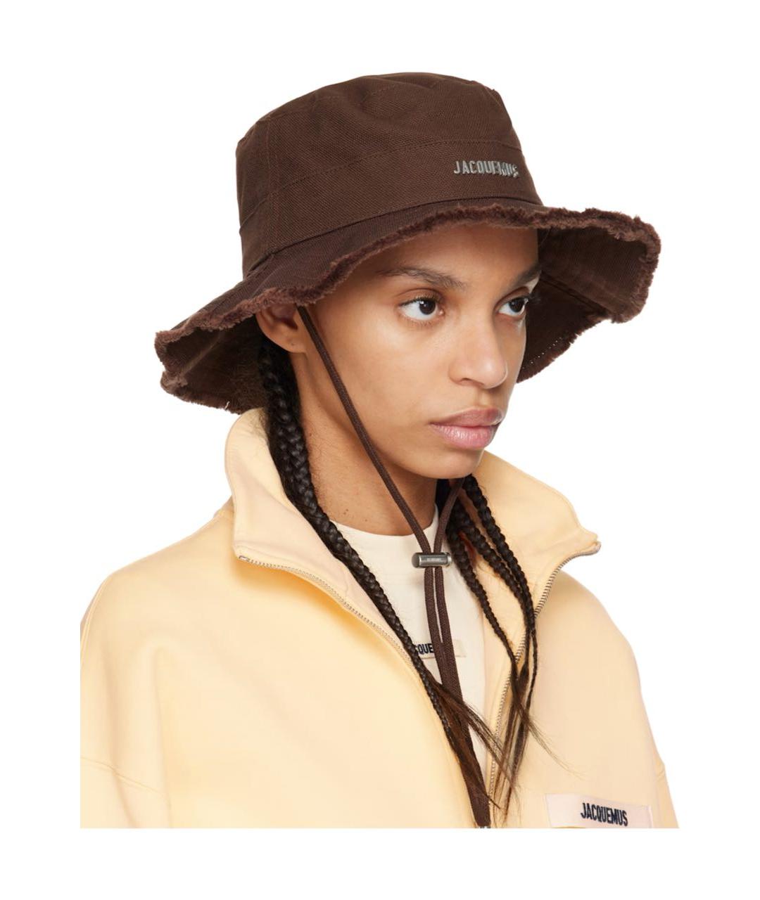 JACQUEMUS Коричневая хлопковая панама, фото 3