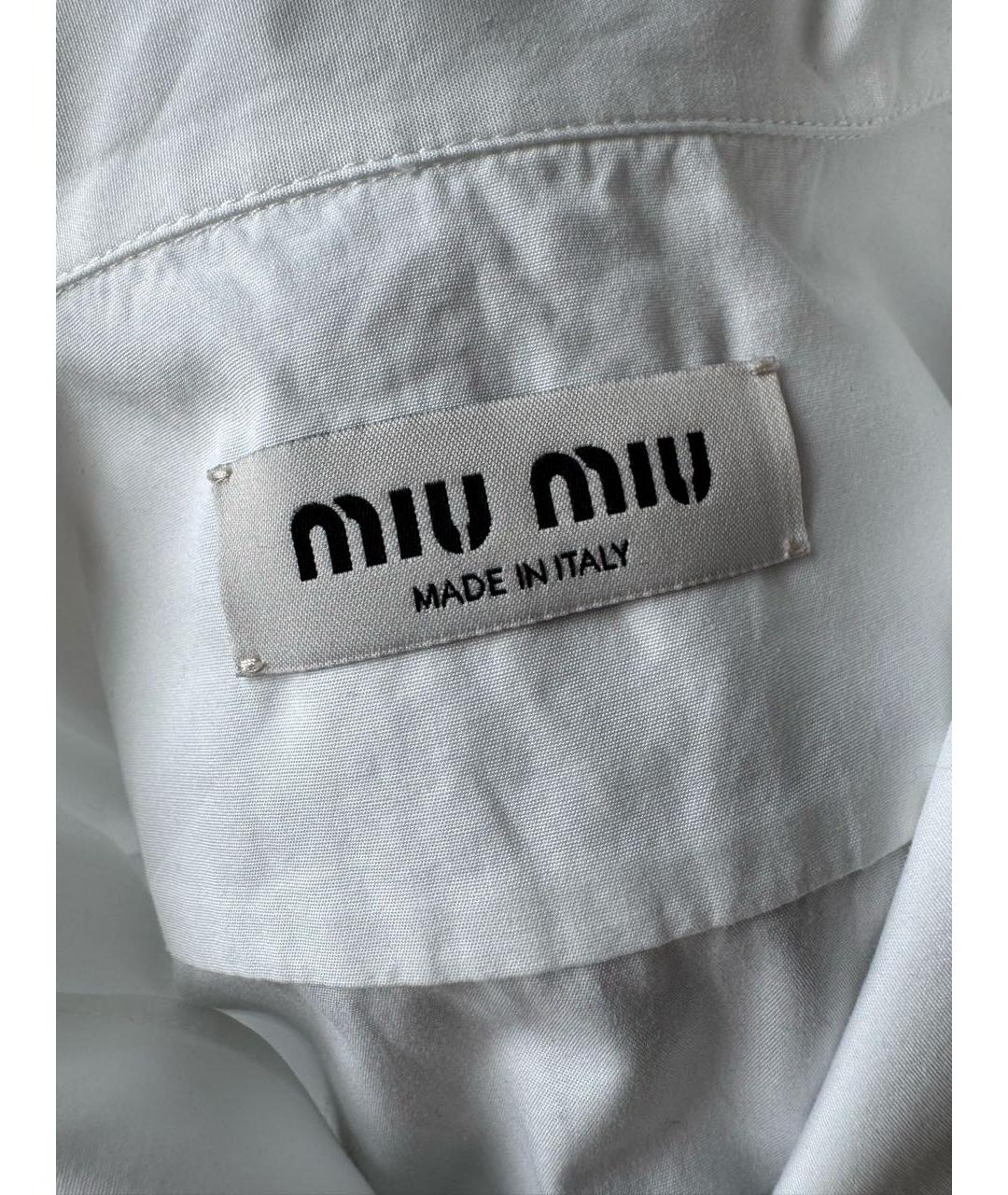 MIU MIU Белая хлопковая рубашка, фото 5