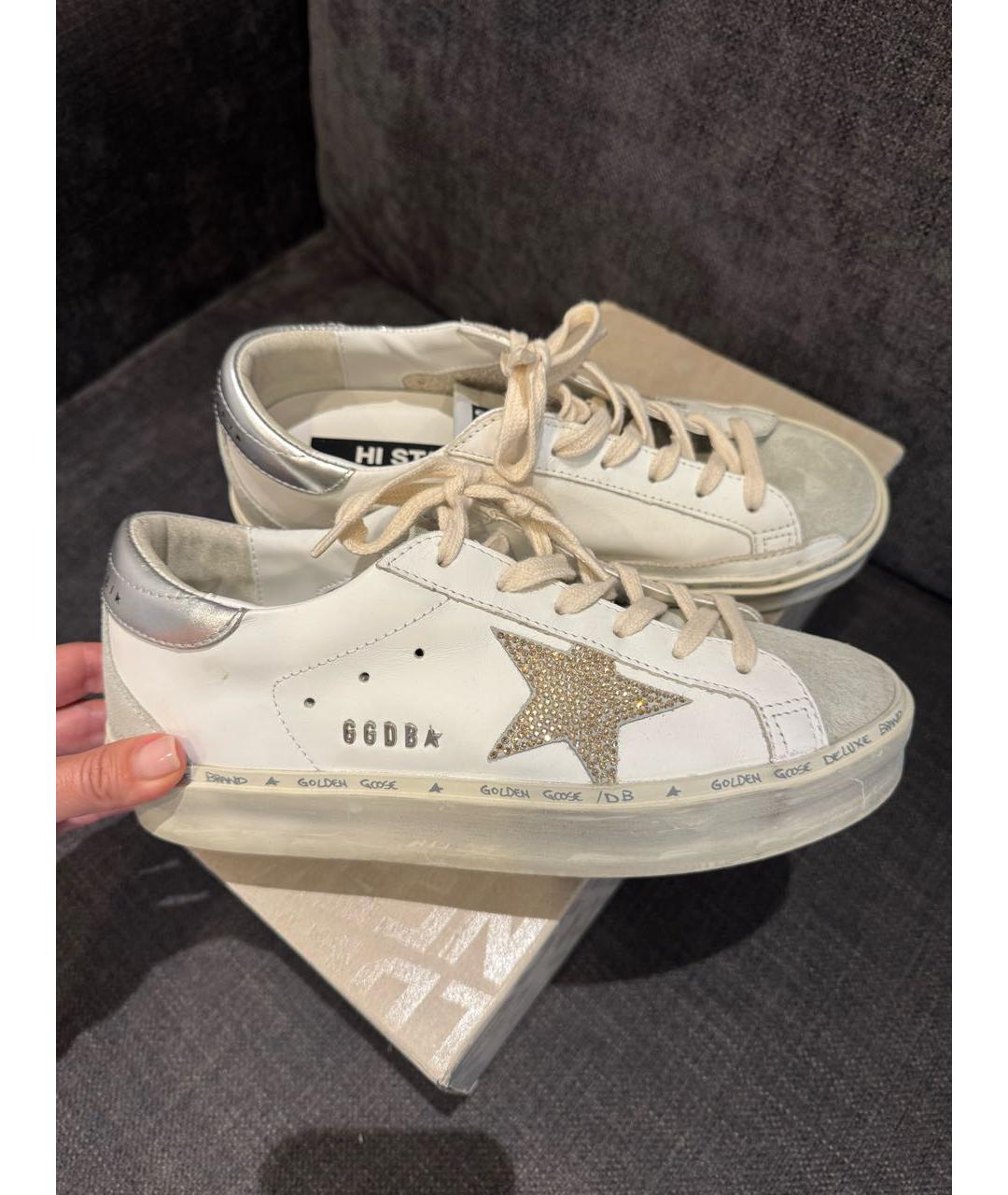 GOLDEN GOOSE DELUXE BRAND Белые кожаные кроссовки, фото 6