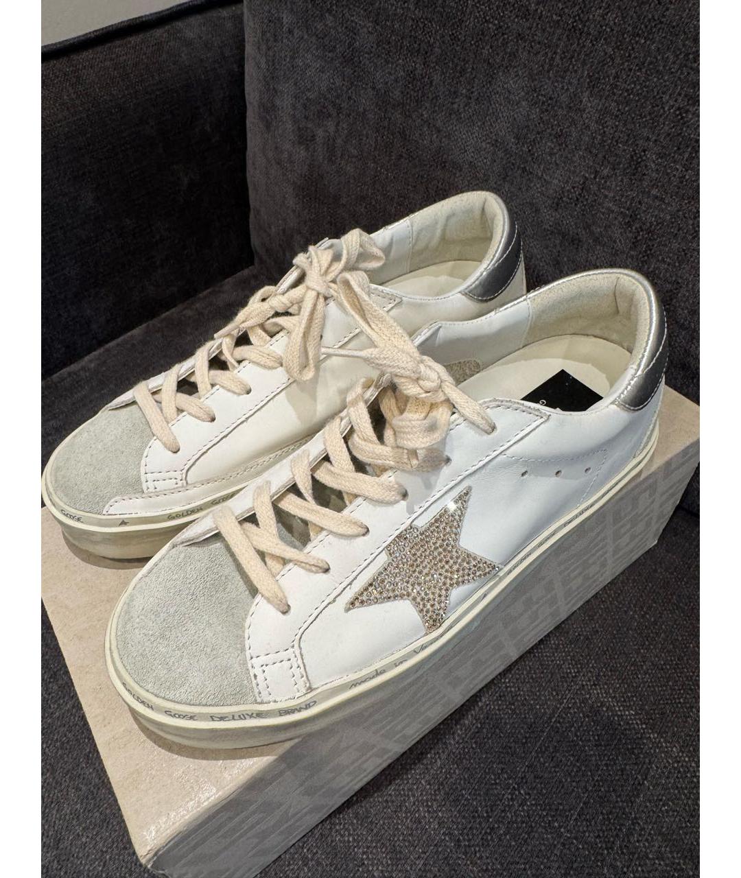 GOLDEN GOOSE DELUXE BRAND Белые кожаные кроссовки, фото 5