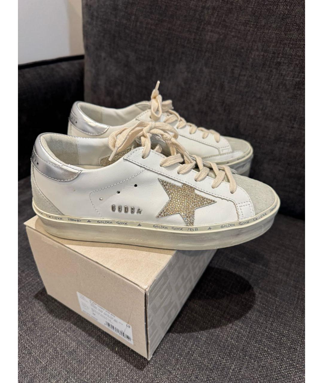 GOLDEN GOOSE DELUXE BRAND Белые кожаные кроссовки, фото 7