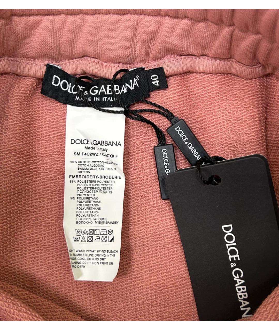 DOLCE&GABBANA Розовая хлопковая юбка мини, фото 4