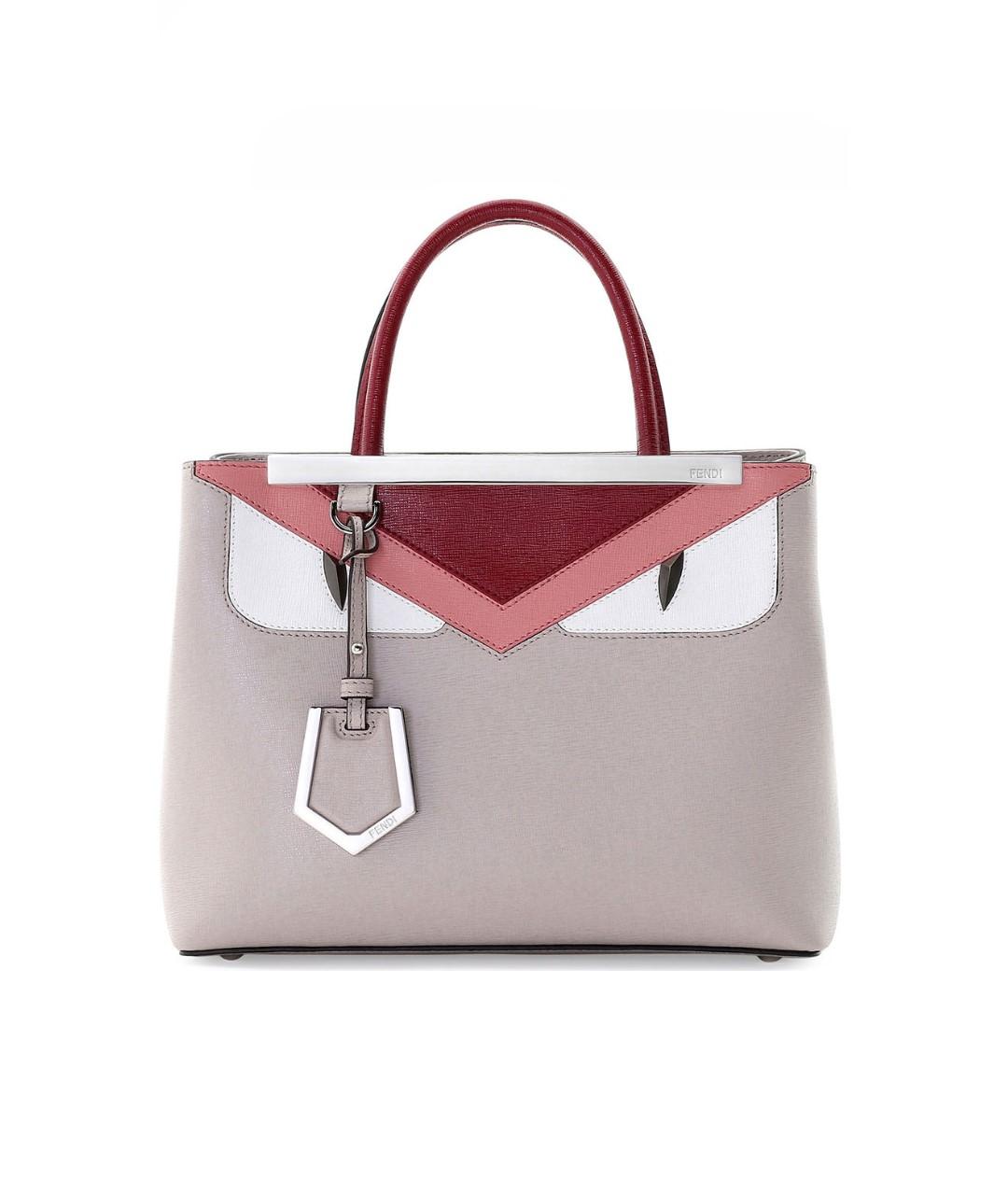 FENDI Серая кожаная сумка тоут, фото 1