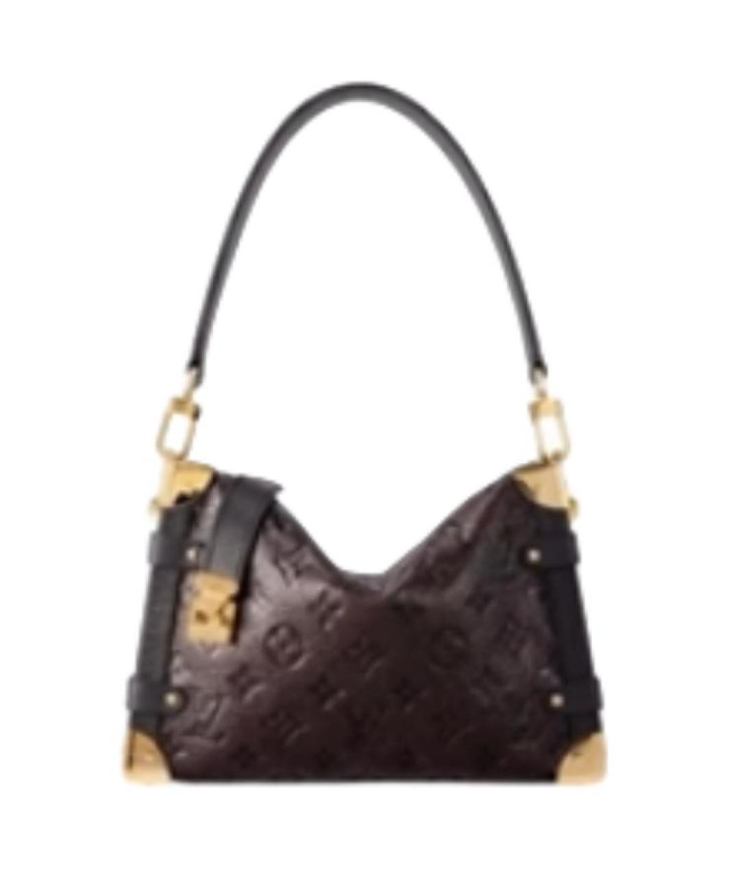 LOUIS VUITTON Коричневая кожаная сумка с короткими ручками, фото 2