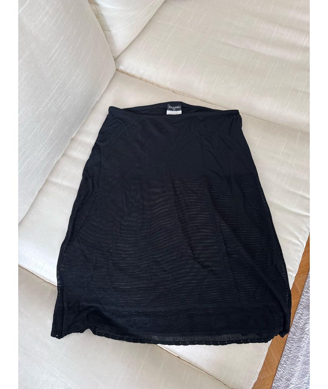 CHANEL Черное вискозное коктейльное платье, фото 4