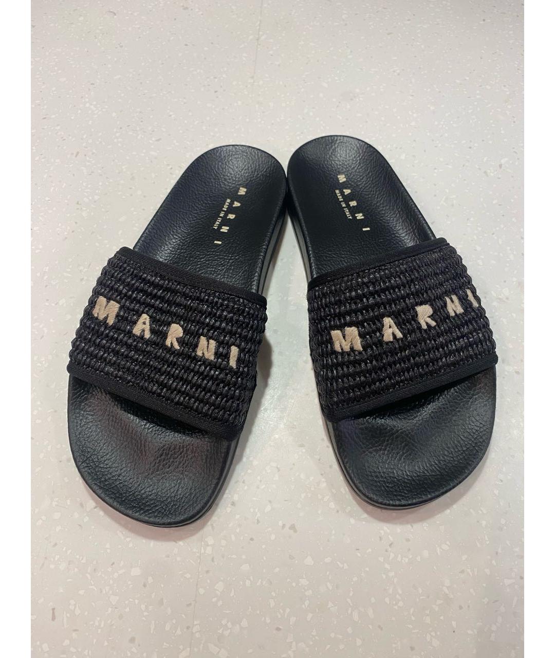 MARNI Черные шлепанцы, фото 2