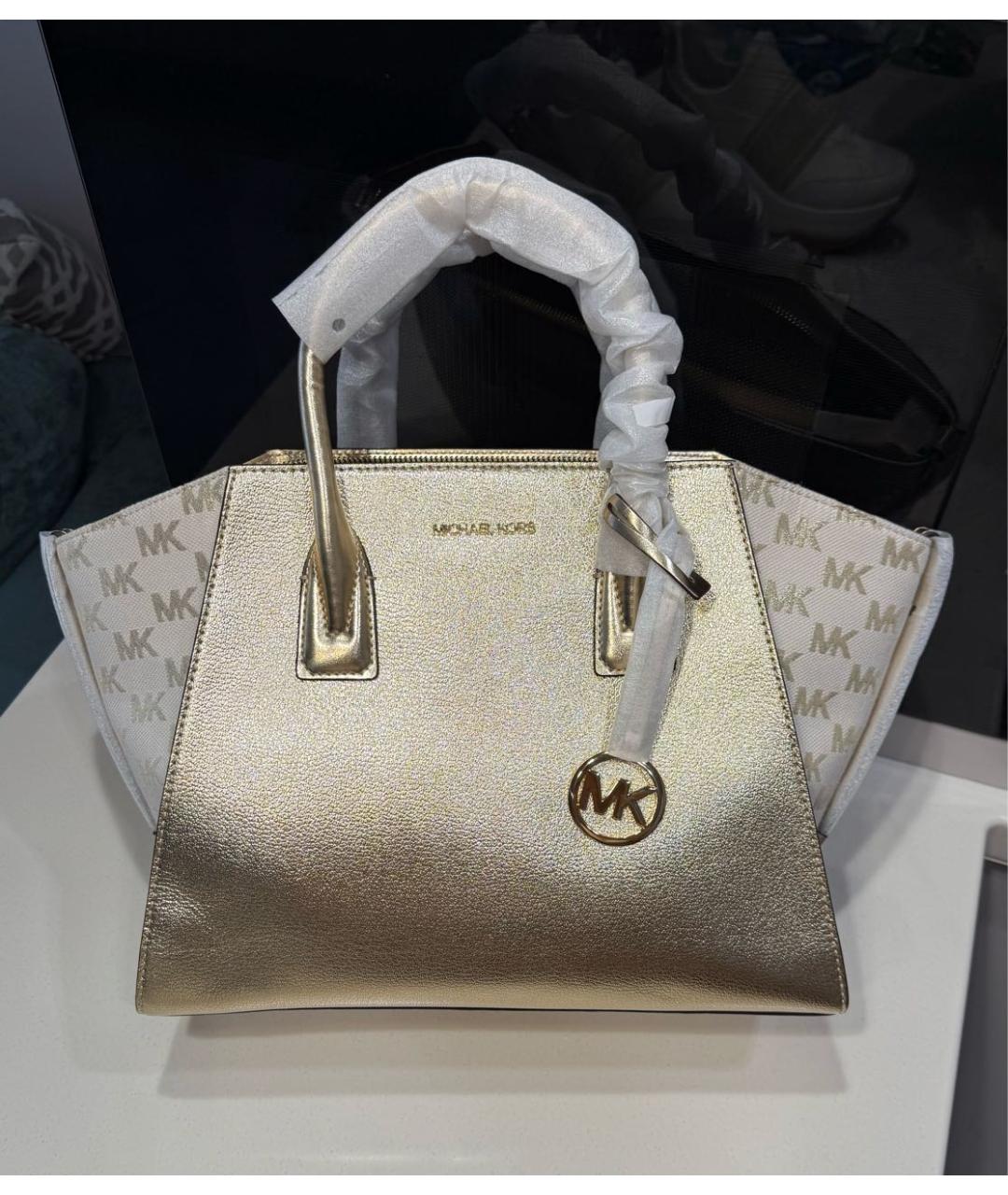 MICHAEL KORS Золотая сумка тоут, фото 7