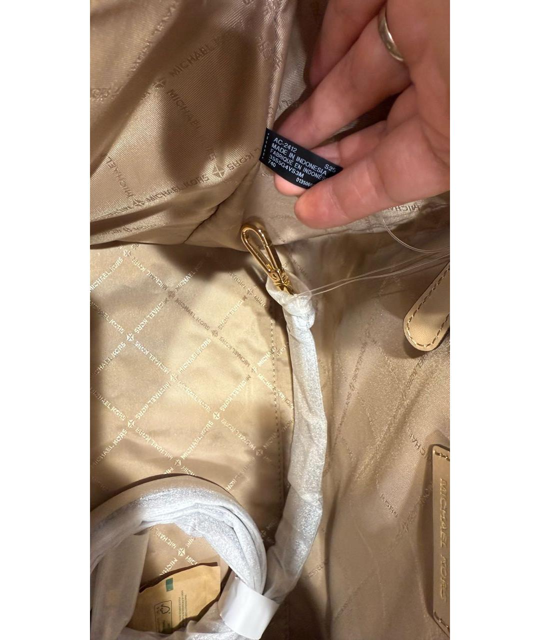 MICHAEL KORS Золотая сумка тоут, фото 5