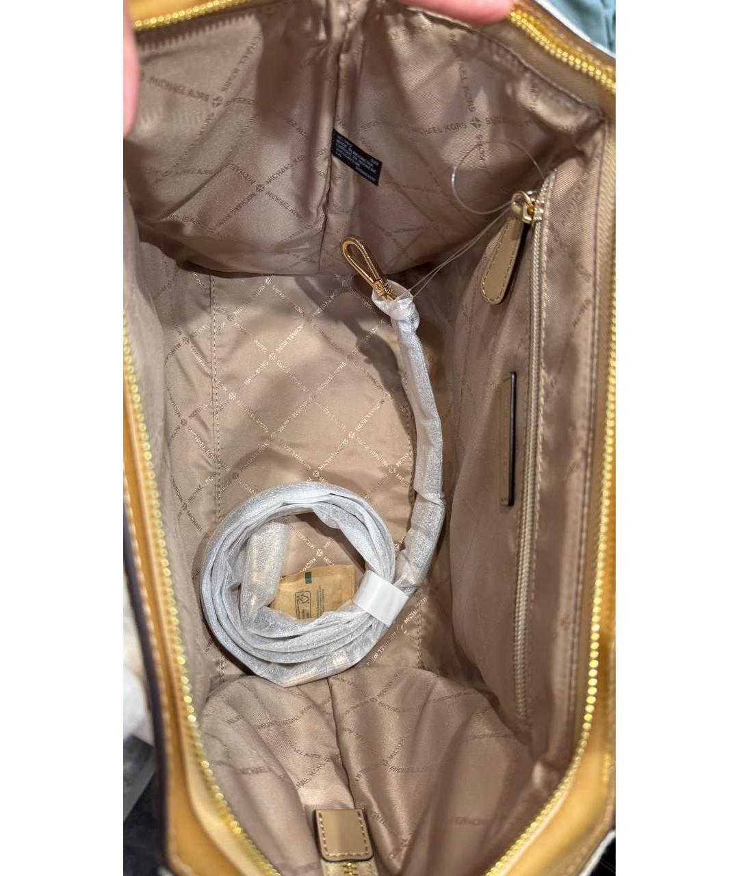 MICHAEL KORS Золотая сумка тоут, фото 6