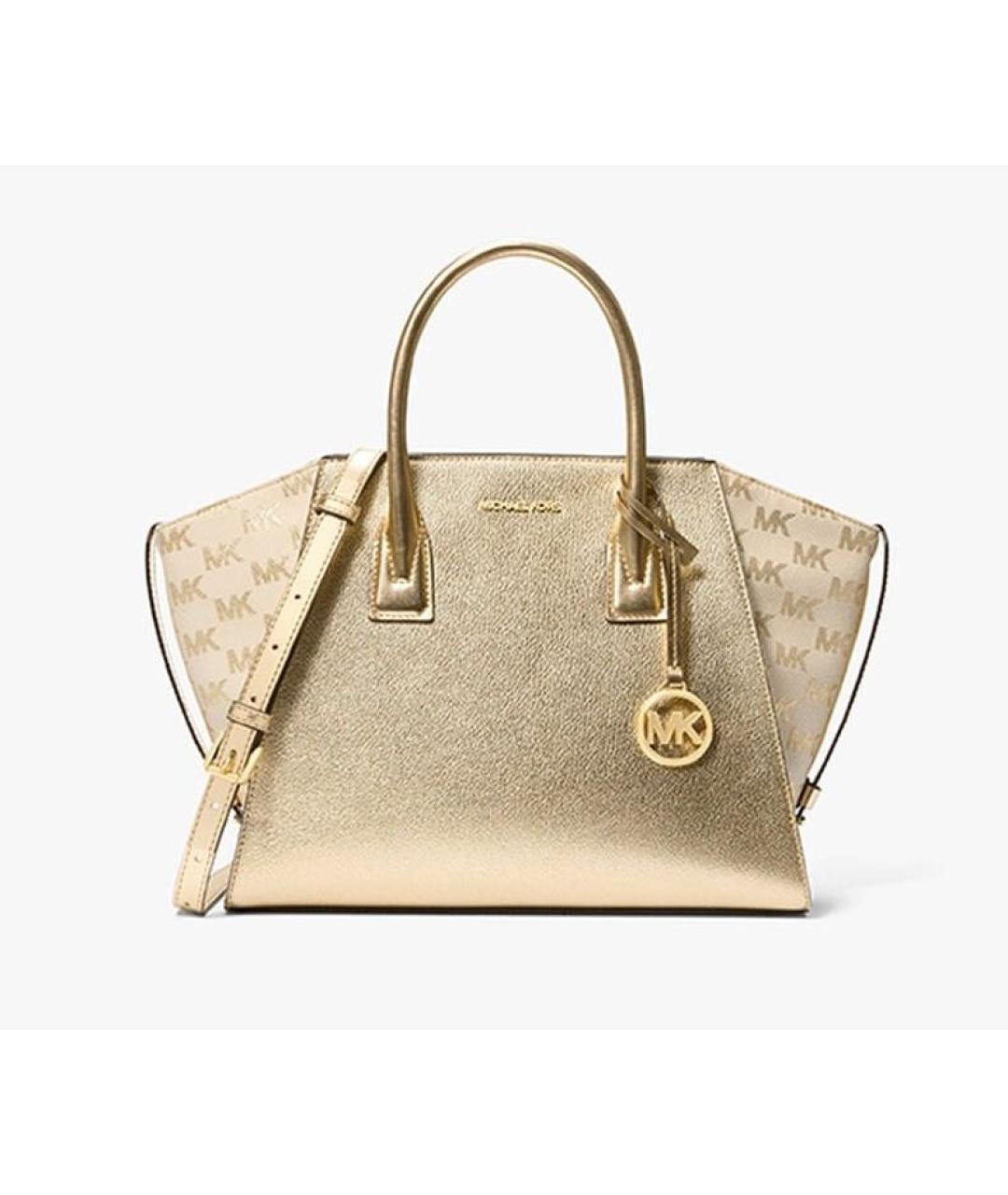 MICHAEL KORS Золотая сумка тоут, фото 9