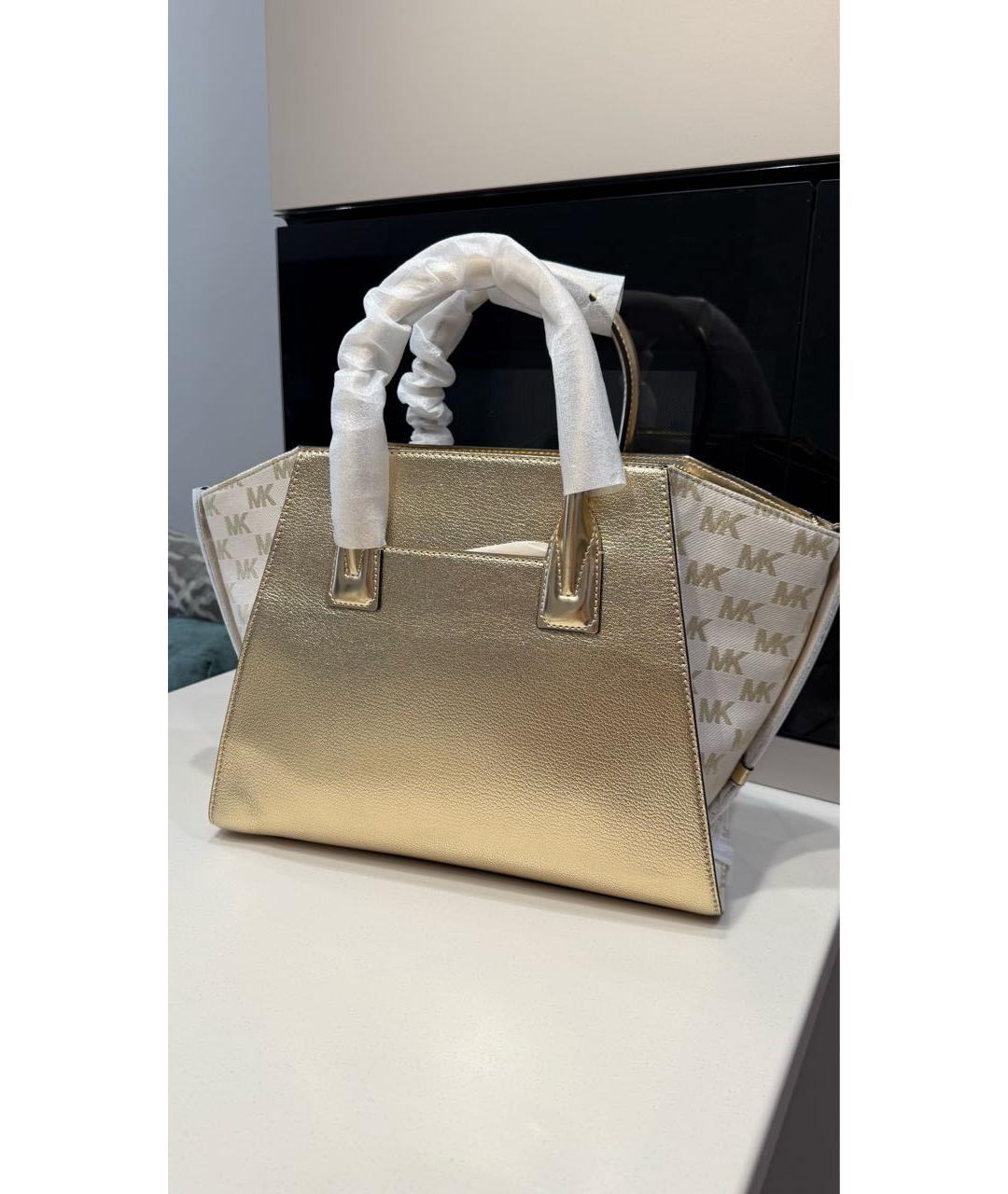 MICHAEL KORS Золотая сумка тоут, фото 3