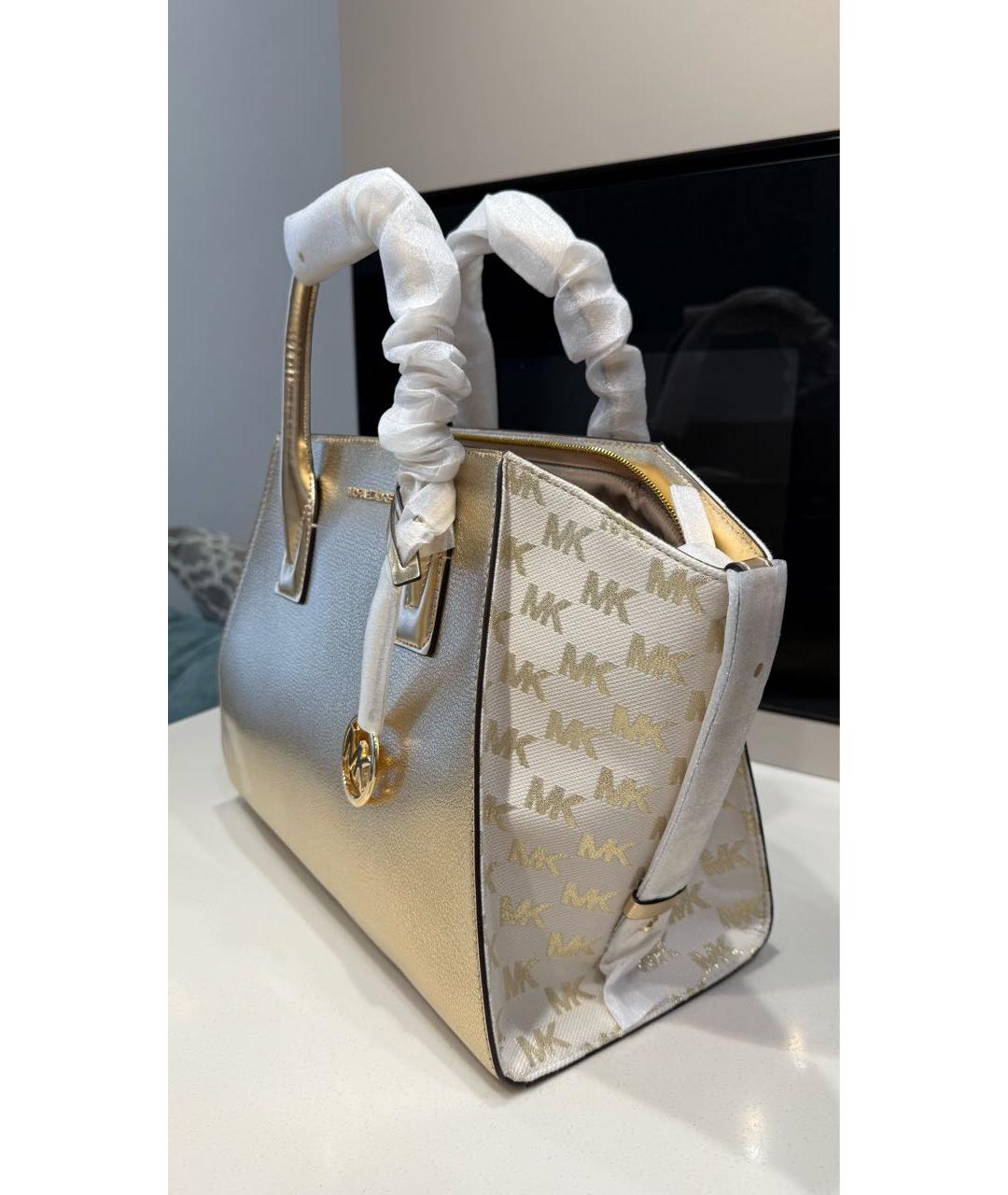 MICHAEL KORS Золотая сумка тоут, фото 4