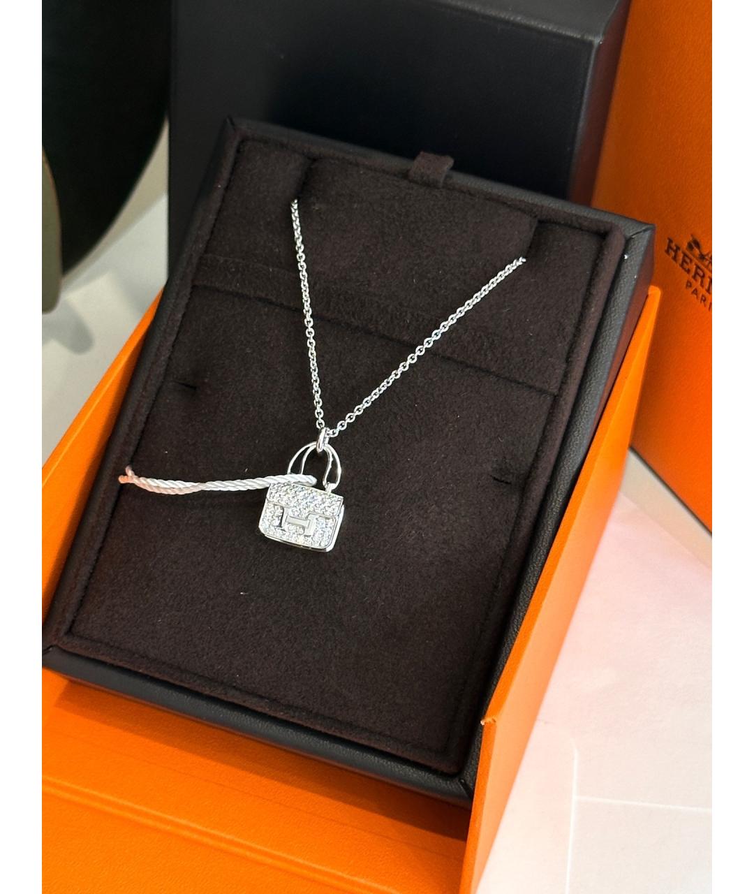 HERMES Серебряное колье из белого золота, фото 3
