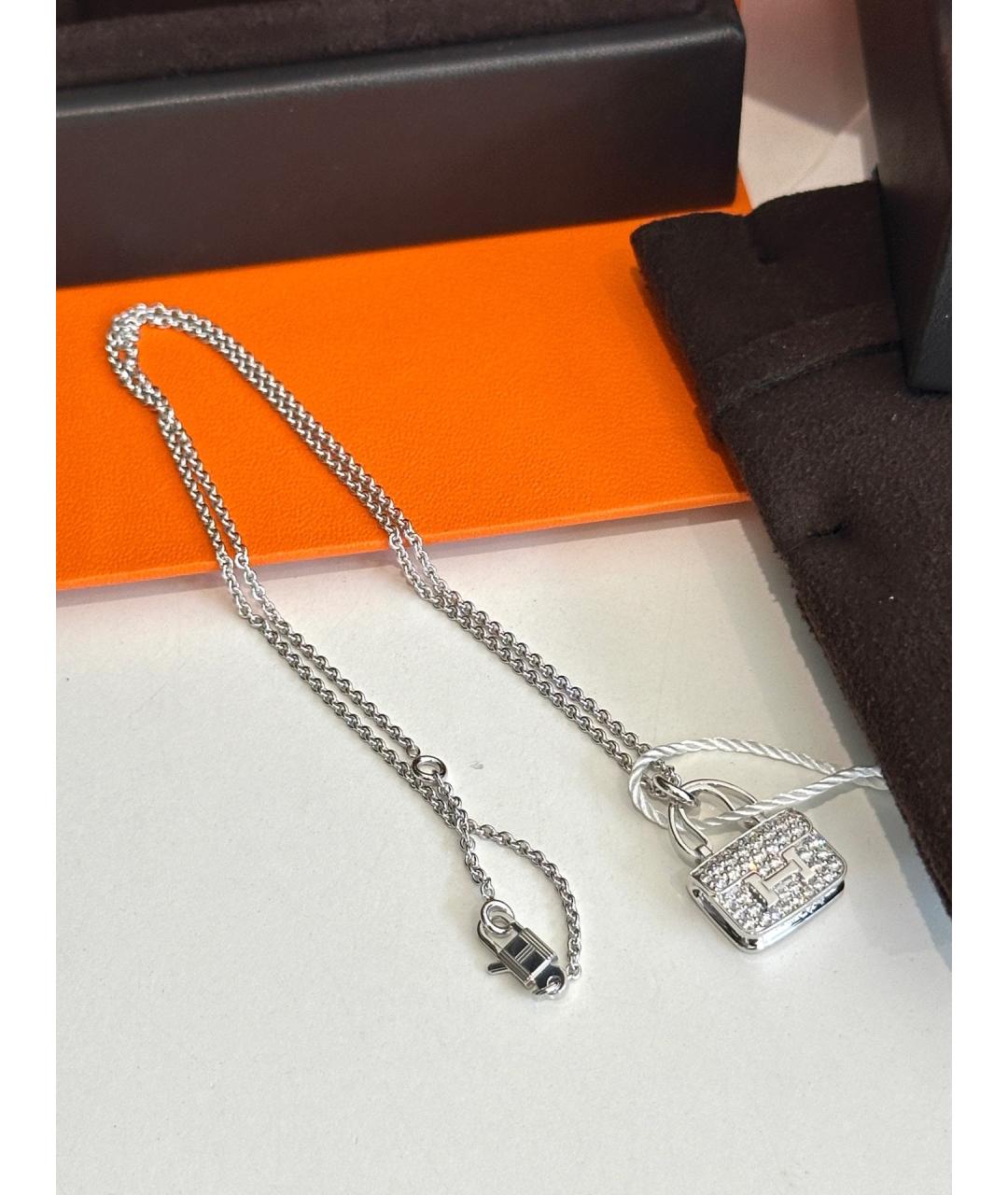 HERMES Серебряное колье из белого золота, фото 2