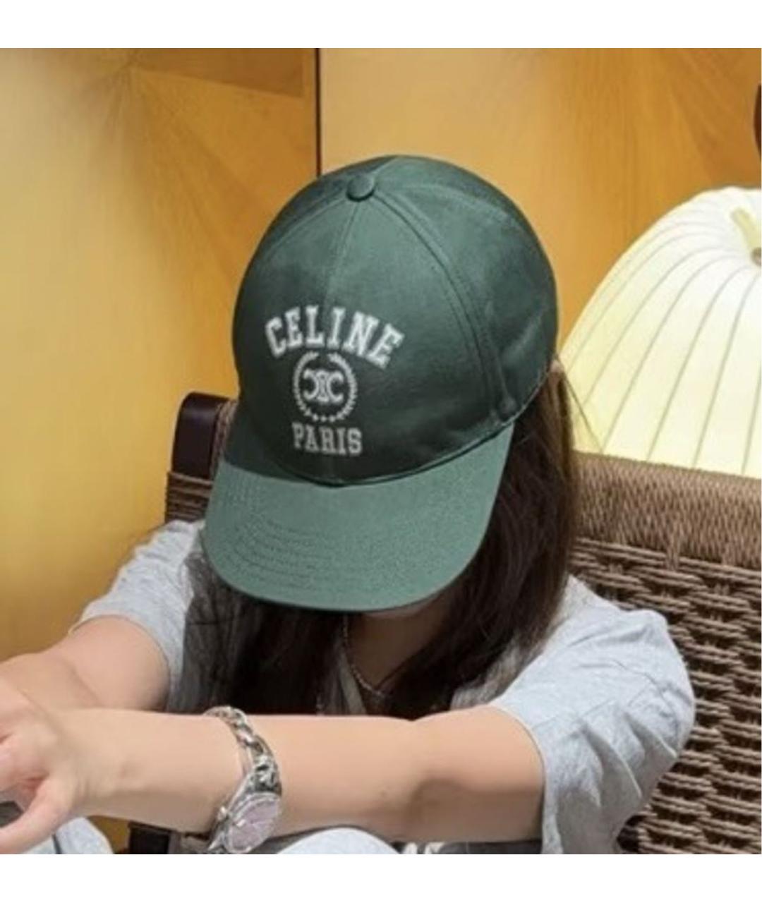 CELINE Зеленая хлопковая кепка, фото 6