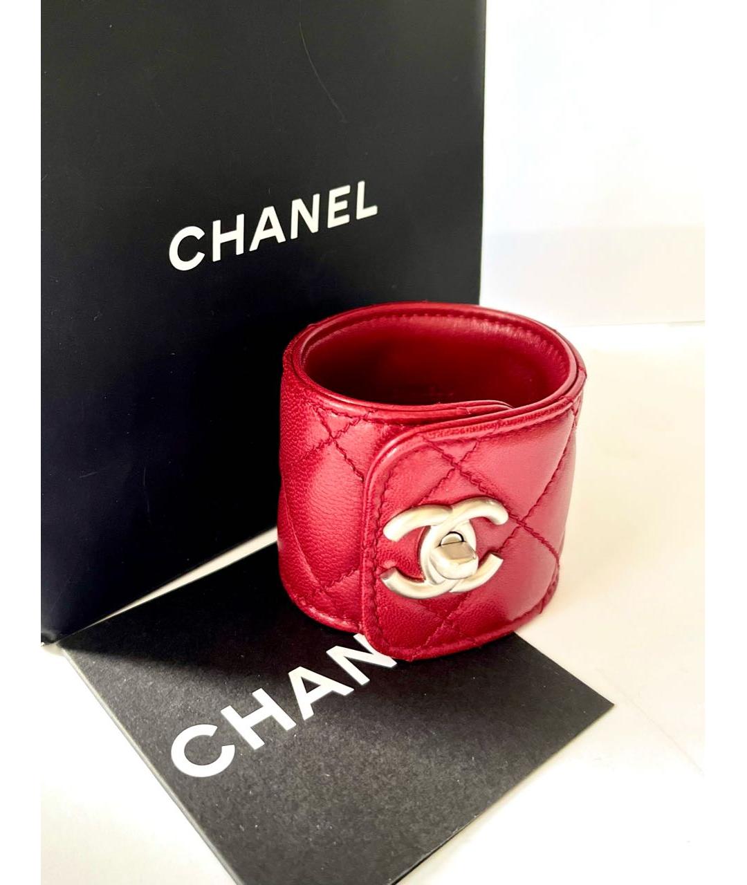 CHANEL Красный кожаный браслет, фото 8