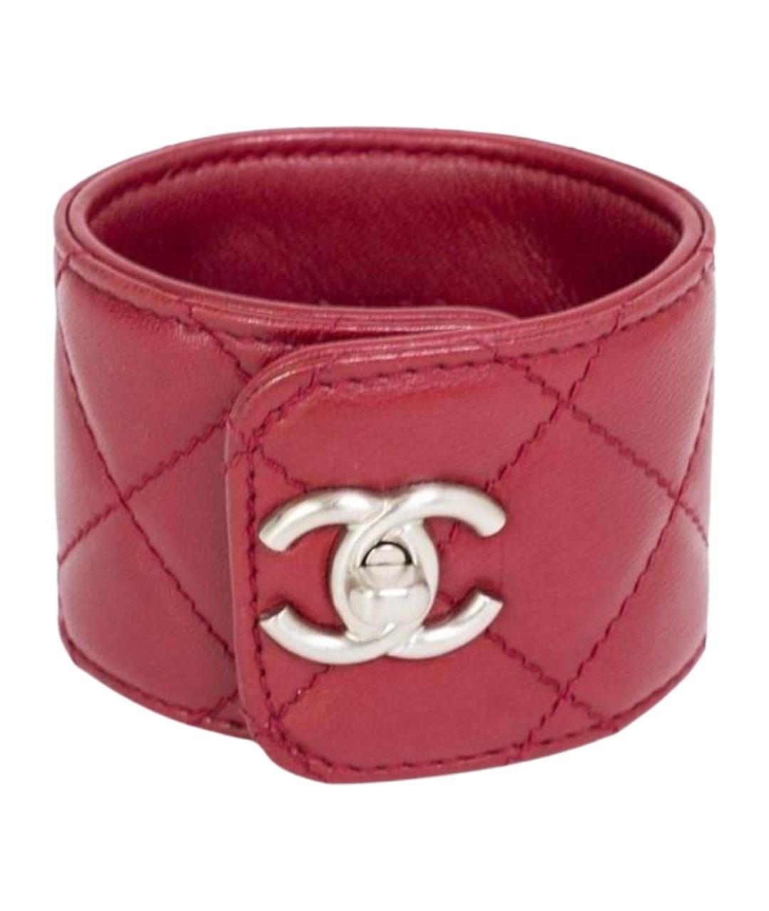 CHANEL Красный кожаный браслет, фото 1