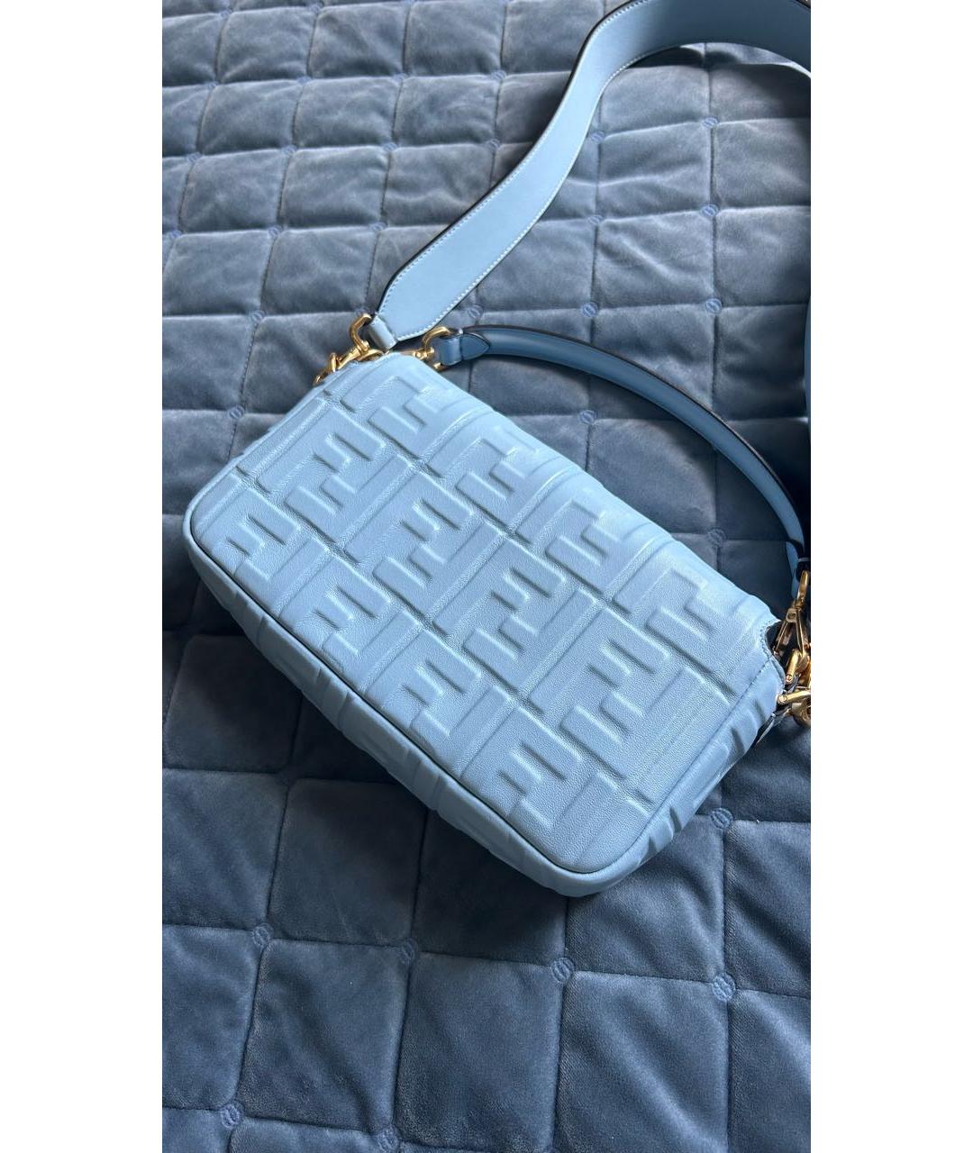 FENDI Голубая кожаная сумка через плечо, фото 4