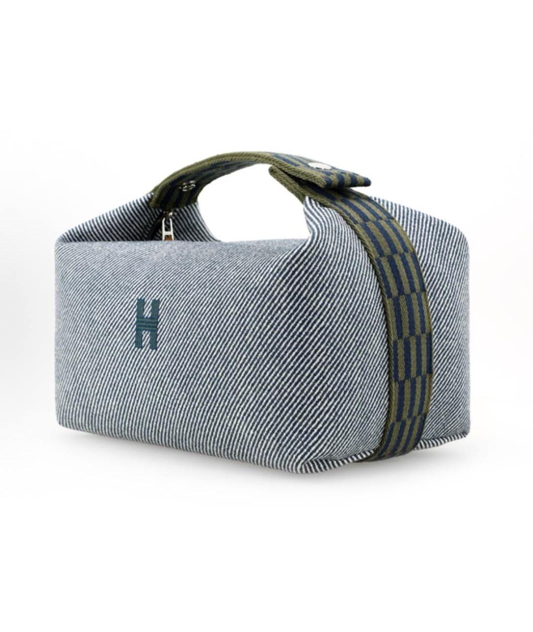 HERMES Серая тканевая косметичка, фото 2