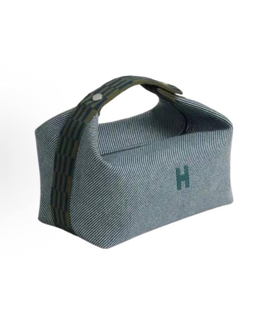 HERMES Серая тканевая косметичка, фото 6