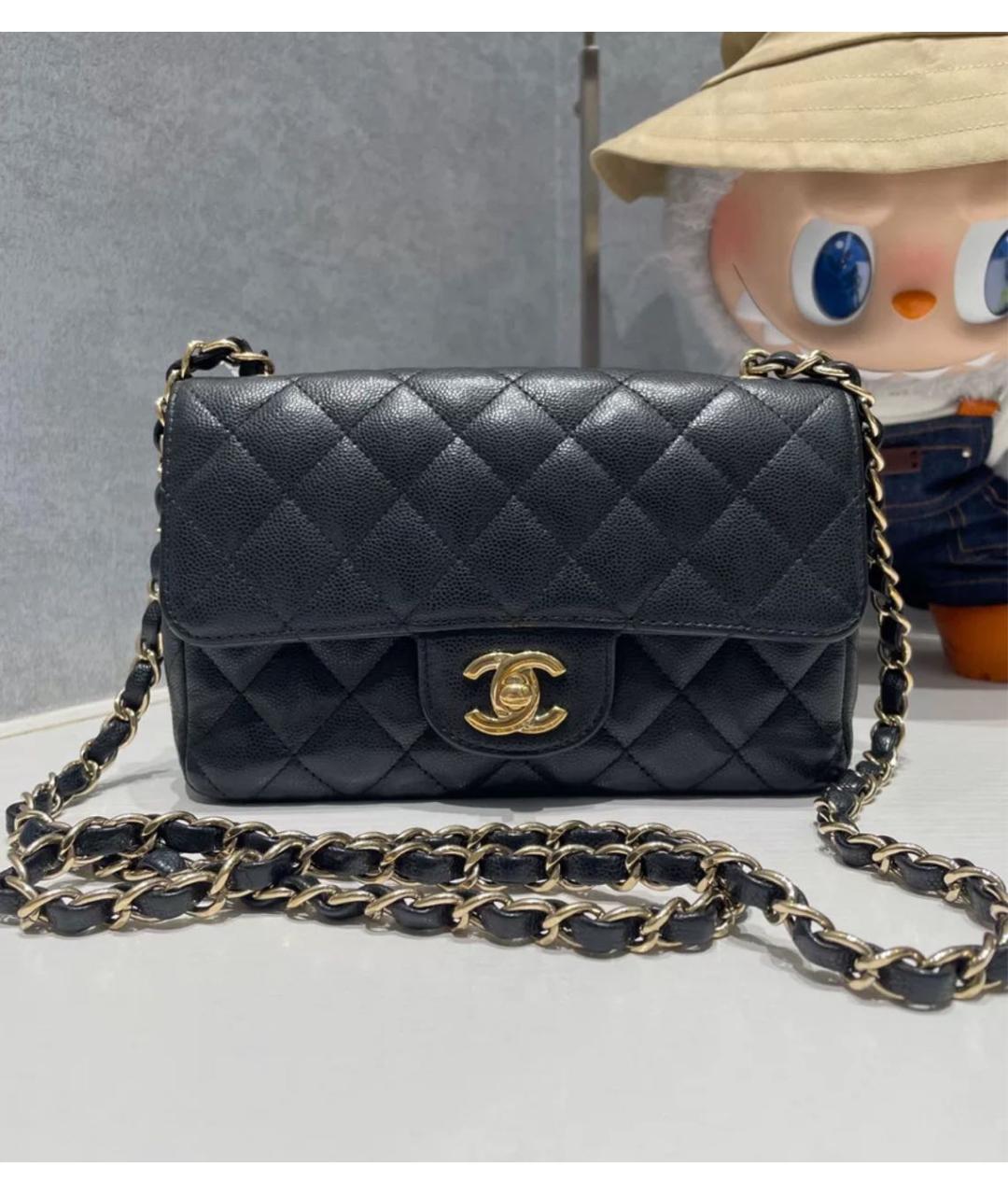 CHANEL Черная кожаная сумка через плечо, фото 8