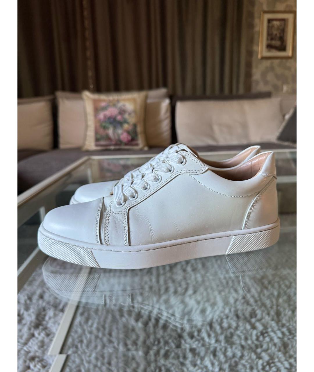 CHRISTIAN LOUBOUTIN Белые кожаные кеды, фото 9